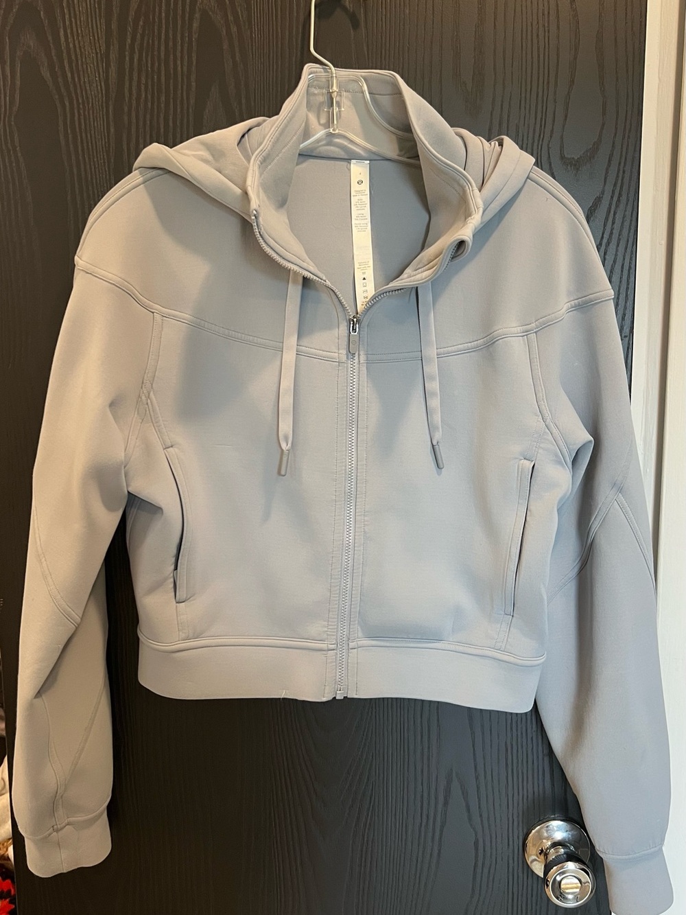 Light blue Women's Hooded Cropped Jacket